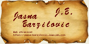 Jasna Barzilović vizit kartica